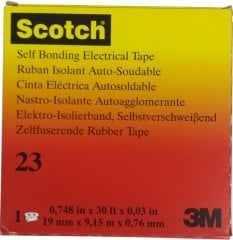 3M® Scotch® 23 Kauçuk Eriyen Bant, 19 mm x 9.15 m, 0.76 mm