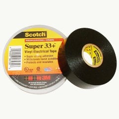Scotch Super 33+ Vinil Elektrik Bandı, siyah 19 mm x 20 m