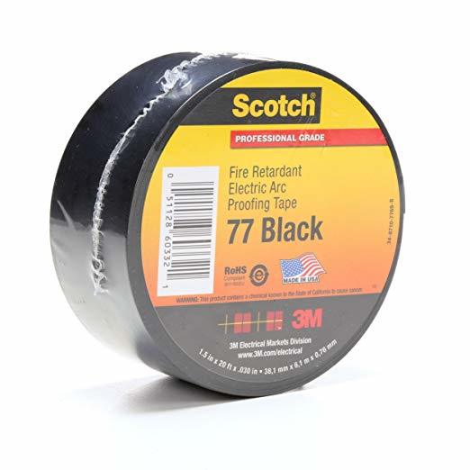 Scotch 77 Yangın Geciktirici Elektrik Arkı Geçirmez Bant Siyah - 38mm x 6 m