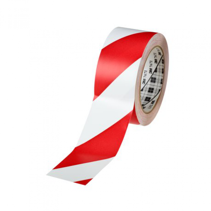 3M 767i Genel Amaçlı Vinil Bant (Kırmızı-Beyaz)50 mm x 33m