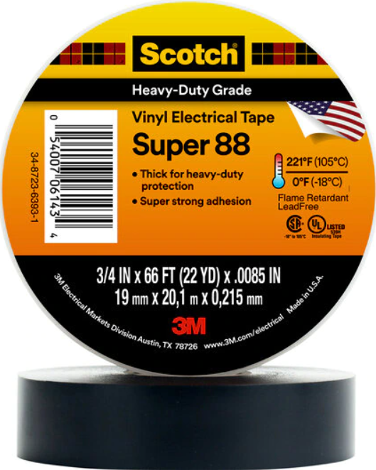 Scotch® Vinil Elektrik Bandı Super 88 19mmx20m