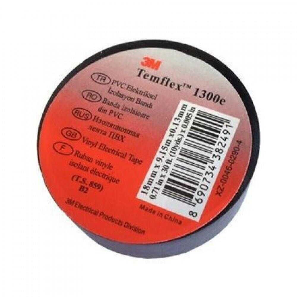 3M Temflex 1300E Elektrik İzole Bant 19 mmx9,15 m(Siyah)