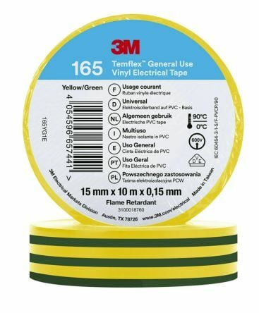 3M Temflex Vinil Elektrik Bandı 165 (SARI-YEŞİL)